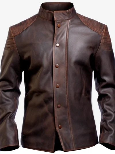 Daniel Brown Distressed Leather Jacket