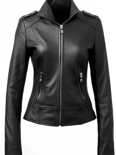 Isabella Black Biker Women Leather Jacket
