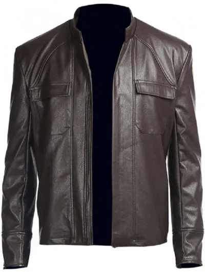 Men Swiss Brown Designer Leather Jacket