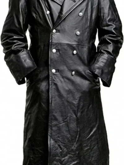 Men Leather Coat Trench