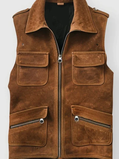 Men Suede Leather Vest