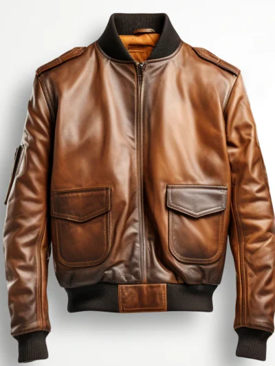 Aviator G1 Distressed Men Bomber Vintage Leather Jacket - Distressed Brown